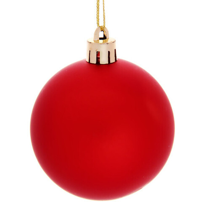 Новогодние шары 6 см (набор 6 шт) «Матовый», красный