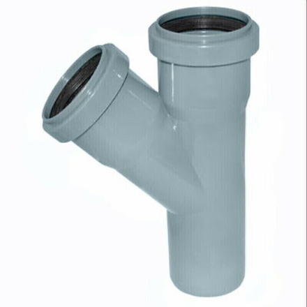 Тройник канализационный серый d50*45°