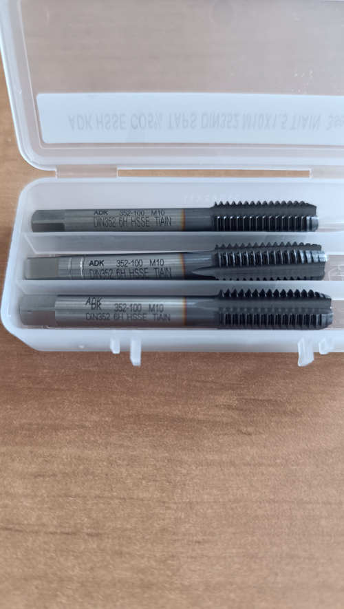 Метчик ручной компл. DIN-352/3 М10 HSSE INOX TiALN ADK235-100