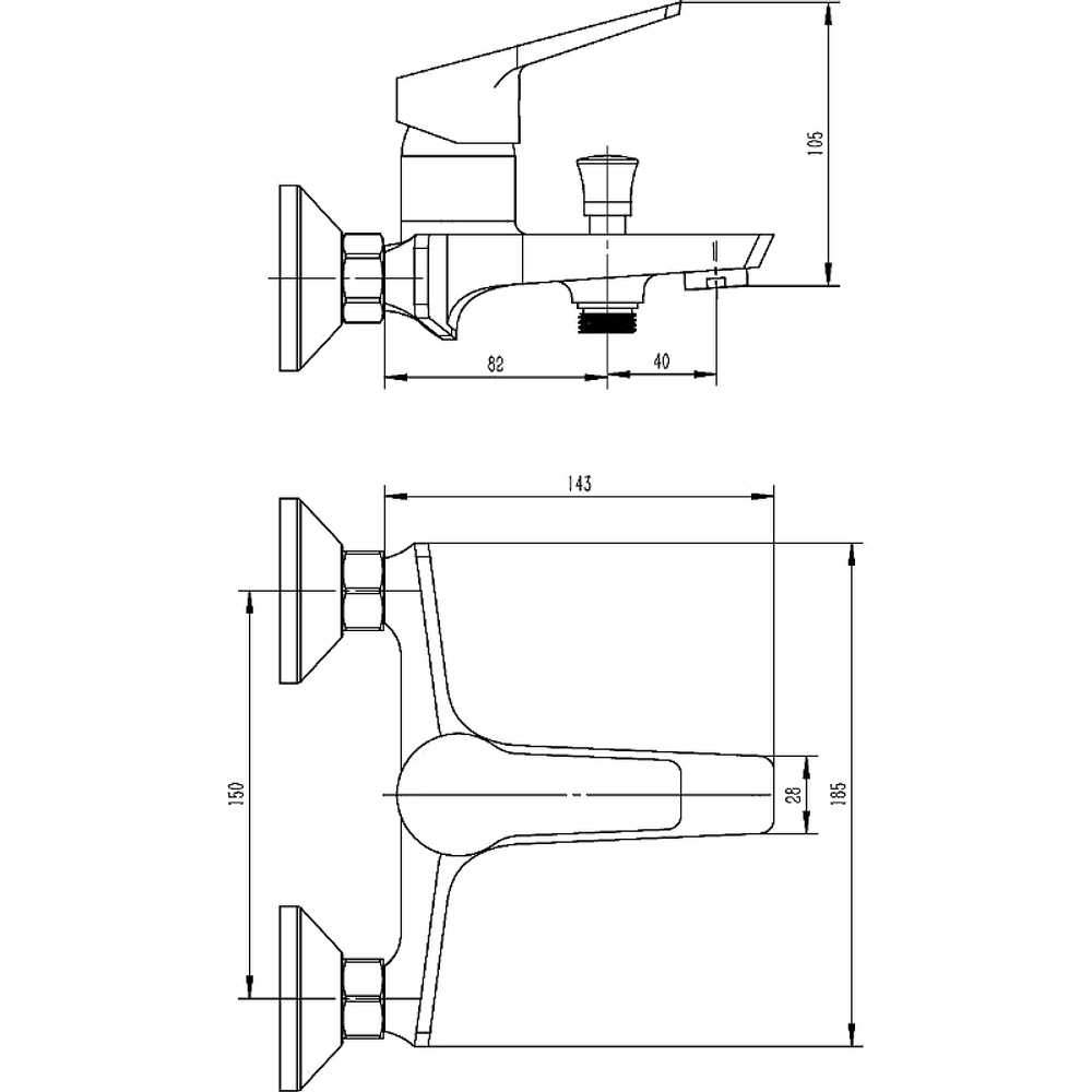 СМЕСИТЕЛЬ ДЛЯ ВАННЫ ESKO MURANO MR - 54