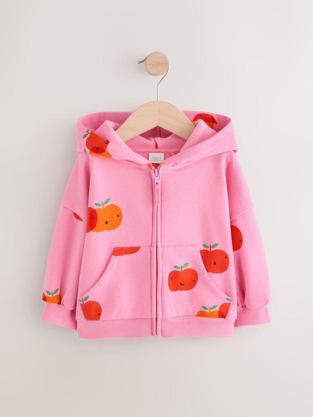 Толстовка с капюшоном на молнии для девочки Next E53-968, Фуксия