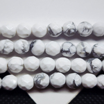 Магнезит бусины огранка, кахолонг имитация, 6мм, штучно