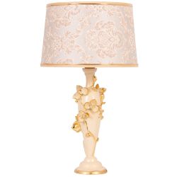 Настольная лампа Орхидея Лира Айвори с абажуром Тюссо Vatican (Ватикан) Крем