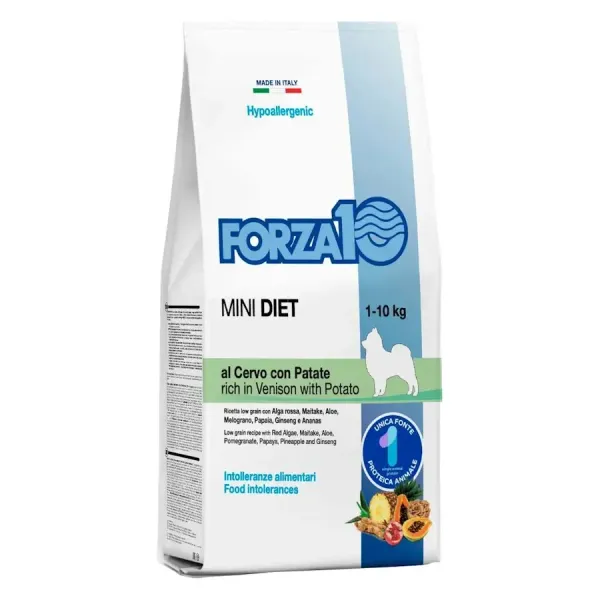 Сухой гипоаллергенный корм Forza 10 Mini Diet Cervo con Patate для собак мини пород с олениной и картофелем