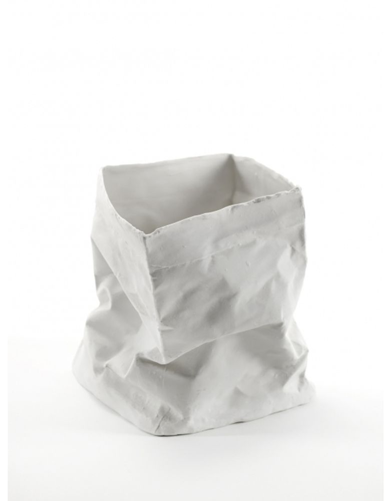 Ваза Paper bag SERAX фарфор/white 140х140х150h коллекция Kiki