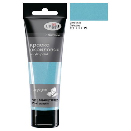 Краска акриловая перламутровая Гамма "Студия", 75мл, селестин