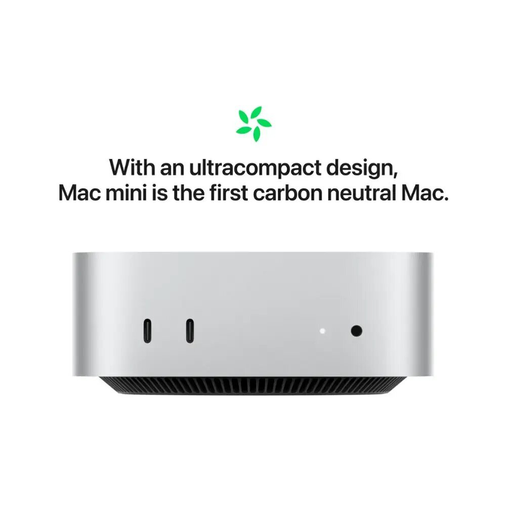 Настольный компьютер Apple Mac mini 2024 (MCYT4) Apple M4, 24 ГБ RAM, 512 ГБ SSD, Apple graphics 10-core, MacOS, silver