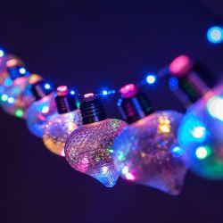 Светодиодная новогодняя гирлянда ЭРА ЕGNIG - 80M нить Лампочки на батарейках 1,8 м мультиколор 80 microLED | Гирлянды