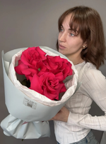 Малиновые французские розы (3шт)