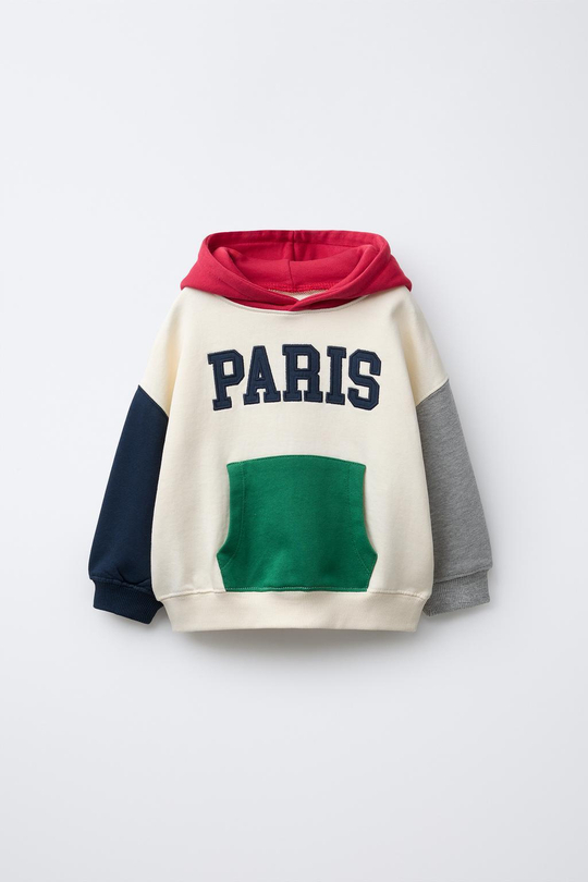 ZARA ТОЛСТОВКА COLOR BLOCK, РАЗНОЦВЕТНЫЙ