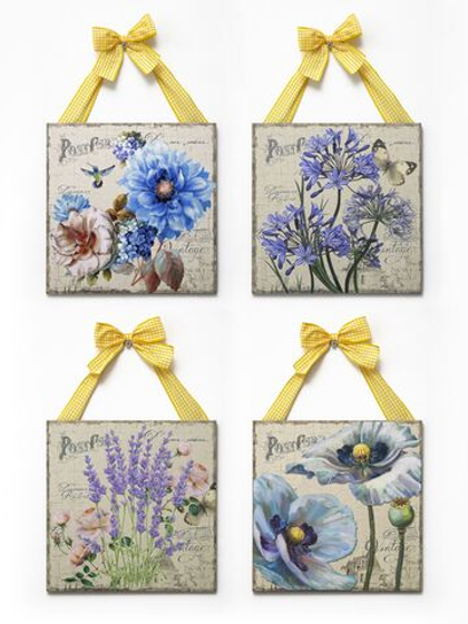 Панно на стену для интерьера набор 4 шт "Лаванда"