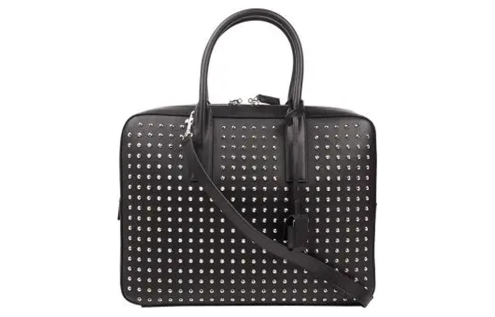 SAINT LAURENT Cow Leather Handbag Briefcase Regular Men"s Black