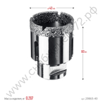 ЗУБР АВК d 40 мм (М14, 15 мм кромка), Вакуумная алмазная коронка, Профессионал (29865-40)