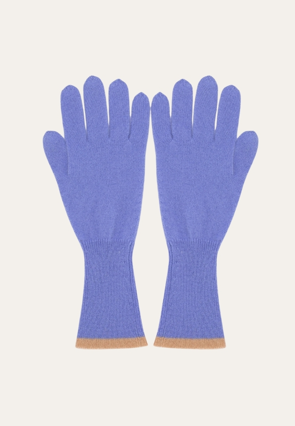 Перчатки голубые с бежевой окантовкой