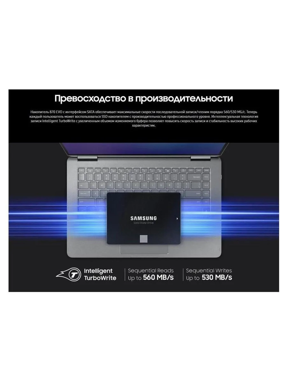 Накопитель SSD Samsung 870 EVO 1TB (MZ-77E1T0B/EU)