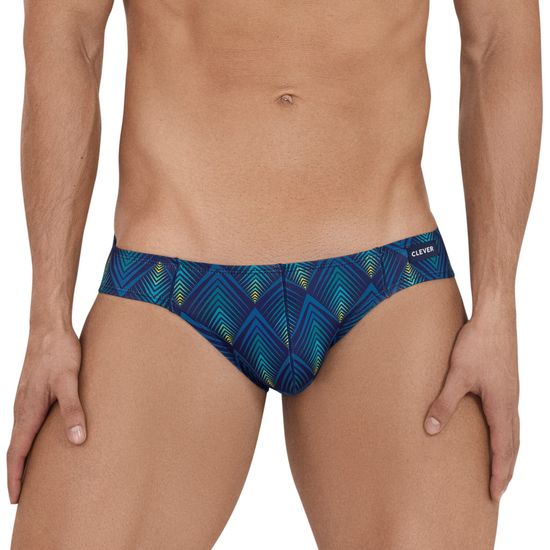 Мужские трусы слипы темно-синие с принтом Clever Moda MAGICAL BRIEF 113708
