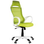 Кресло игровое Helmi HL-S05 "Podium", ткань/сетка салатовая, пластик белый