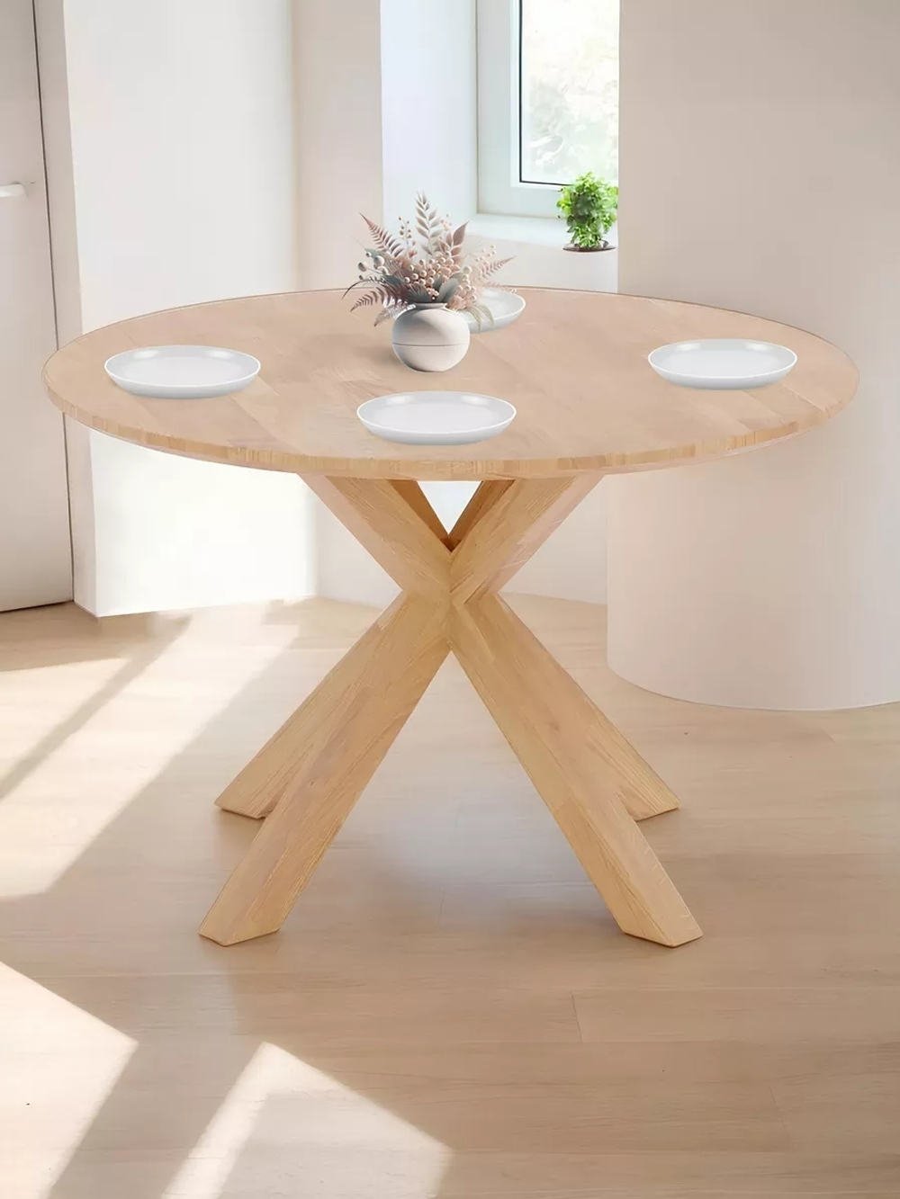 Стол обеденный круглый Консул 120 см из дуба