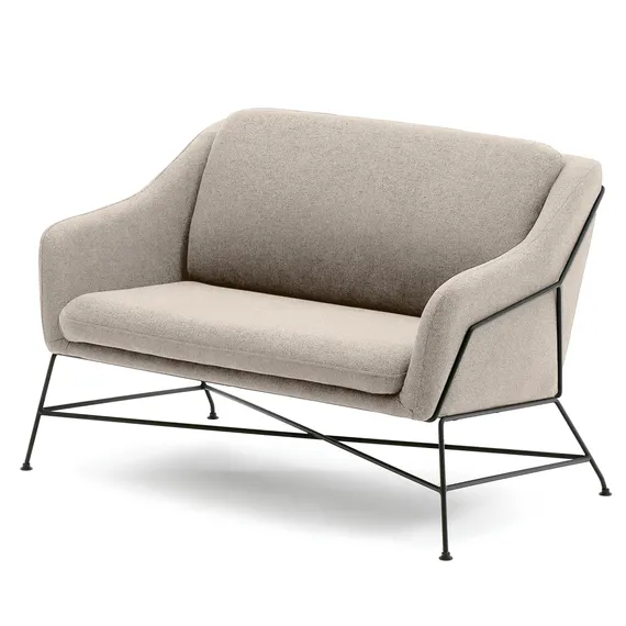 Brida 2-местный диван бежевого цвета на стальных ножках