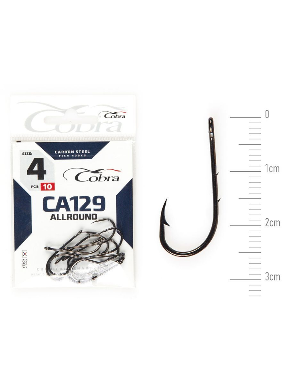Крючки Cobra Allround BAITHOLDER серии CA129 размер K008/0 (10упк.по 3шт.)