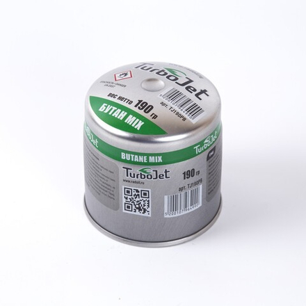 Баллон газовый прокалываемый TurboJet TJ190PB пропан-бутан 190гр
