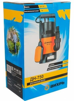 Поверхностный насос дренажный насос ВИХРЬ ДН-750 (750 Вт) черный