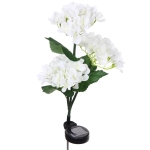 Светильник на солн.батарее (фигура на спице с подсветкой) «Кустовая гортензия» 75 см, Белый (свечение белое)