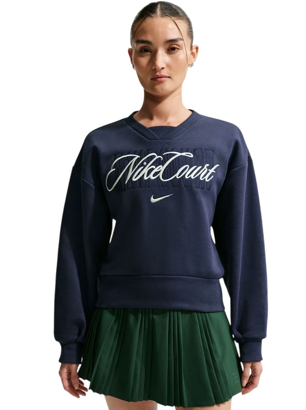 Женская теннисная куртка Nike Court Collection Crew-Neck - midnight navy/sail