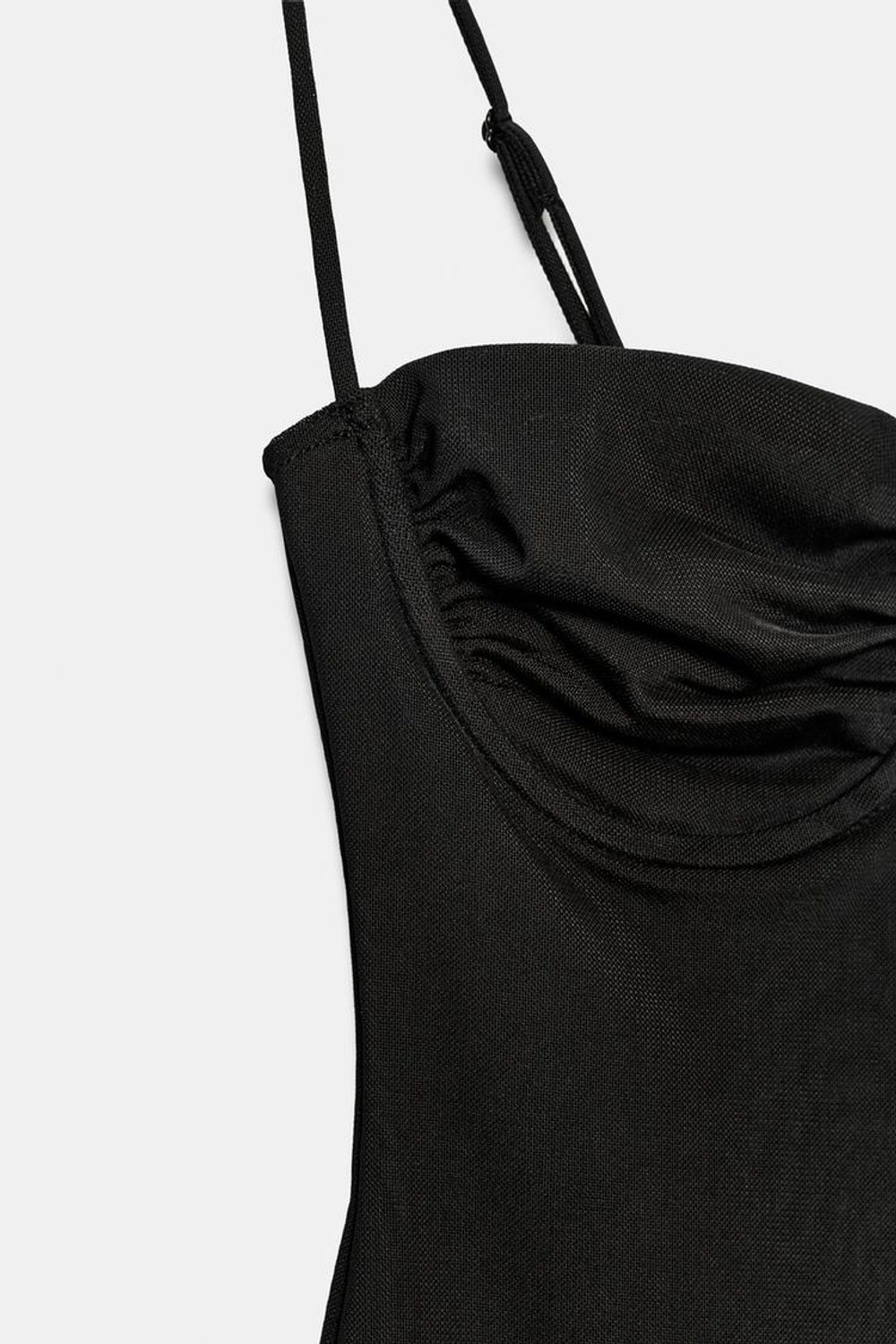 ZARA БОДИ СО СБОРКАМИ, ЧЕРНЫЙ