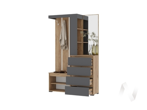 Прихожая Хелен (дуб крафт золото/серый графит)