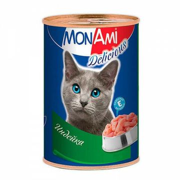 Mon Ami консервы для кошек с индейкой 350гр