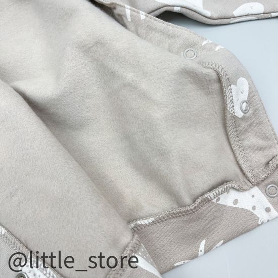 Джемпер "Любимые зверята" из футера с начесом, бежевый