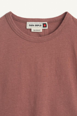 ZARA ТОП С КРУГЛЫМ ВЫРЕЗОМ, ТЕРРАКОТОВЫЙ