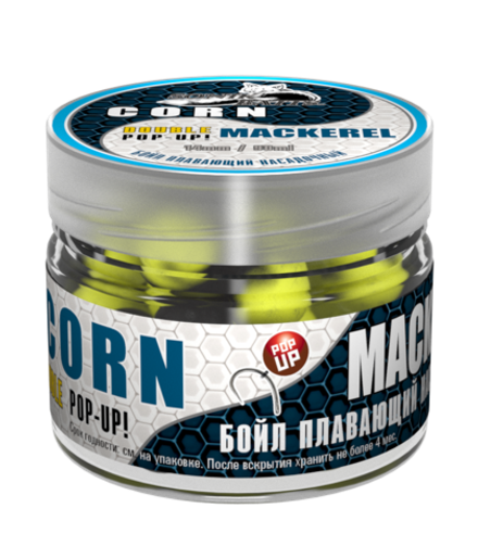 Бойлы насад. плав. двух цв. Sonik Baits CORN-MACKEREL Fluo Pop-ups 14мм 90мл