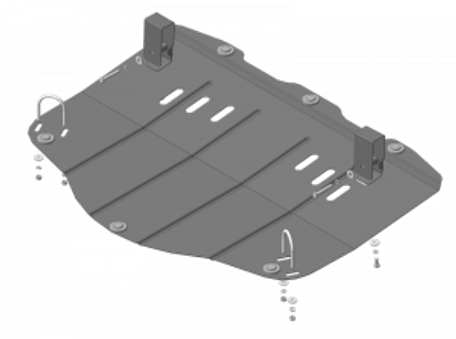 Усиленная защита Motodor картера двигателя, кпп. 2 мм, сталь. для Citroen C5 2012-2017,Citroen C5 2010-2012 арт.00414