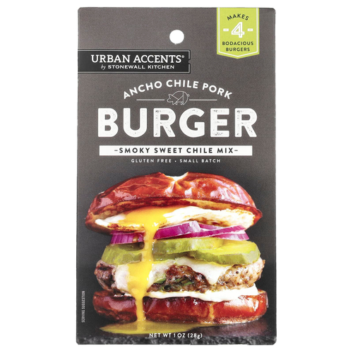 Urban Accents, Ancho Chile Pork Burger, смесь Smoky Sweet Chile, 28 г (1 унция)