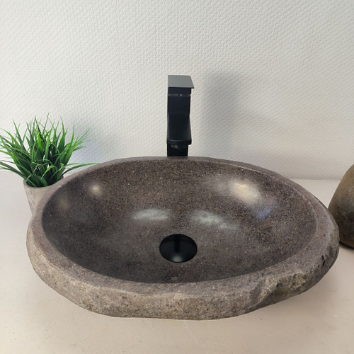 Раковина из речного камня RS-66099 48х34х15 из натурального камня