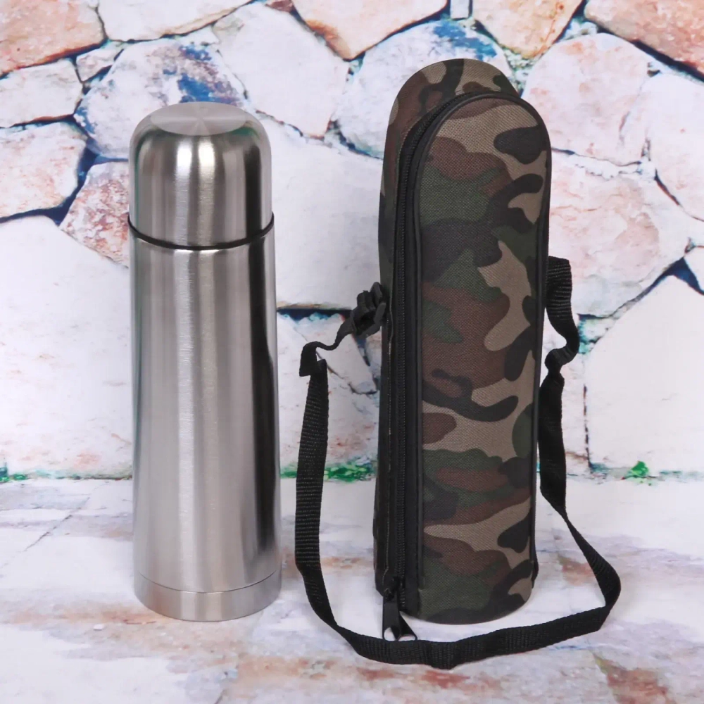 Термос металлический 750мл в чехле «Хаки»