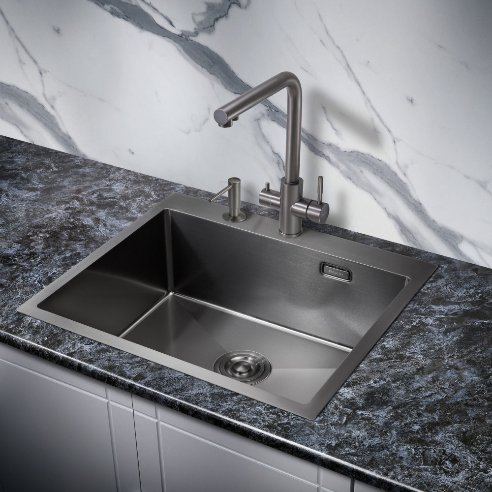 Мойка для кухни MILACIO Denia 59 Steel MC.77499 сталь воронёная