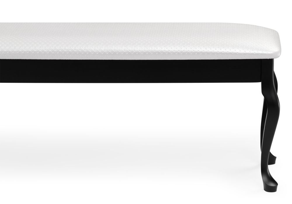 Банкетка Хиль черная / кожзам белый пунто