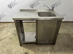 Мойка односекционная 1000х600х850 из нержавеющей стали с рабочей поверхностью