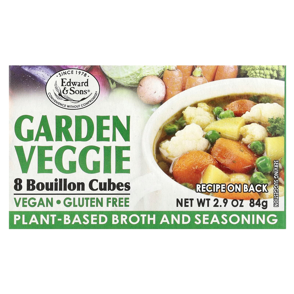 Edward & Sons, Edward & Sons, Garden Veggie, Bouillon Cubes, 8 Cubes