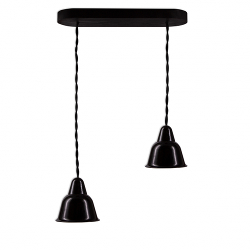 Светильник Кампана, на витом проводе (цвет черный), 2 плафона, черный 73/119 BS1-12-0303/73/119