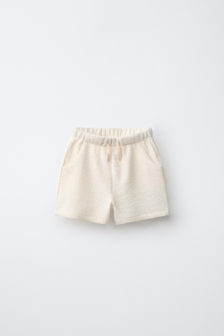 ZARA КОМФОРТНЫЕ ШОРТЫ, ЭКРЮ