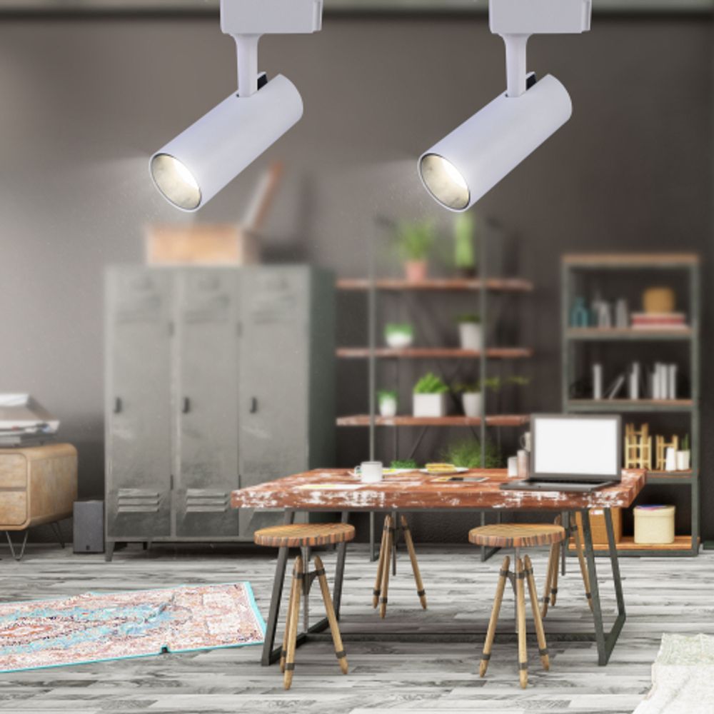 Трековый светильник однофазный ЭРА TR5-20 COB WH светодиодный 20Вт 4000К 1500Лм белый | Однофазные светильники LED