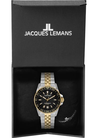 Jacques Lemans Liverpool Diver 1-2205N — спортивные мужские часы с водозащитой 20 ATM in a box