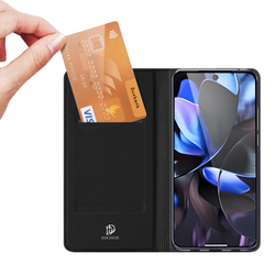 Чехол книжка из PU кожи черного цвета от Dux Ducis для Google Pixel 10 Pro XL, серия Skin Pro Series Case