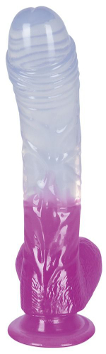 Прозрачно-фиолетовый гелевый фаллоимитатор Ready Mate - 19 см. (Цвет: прозрачный)