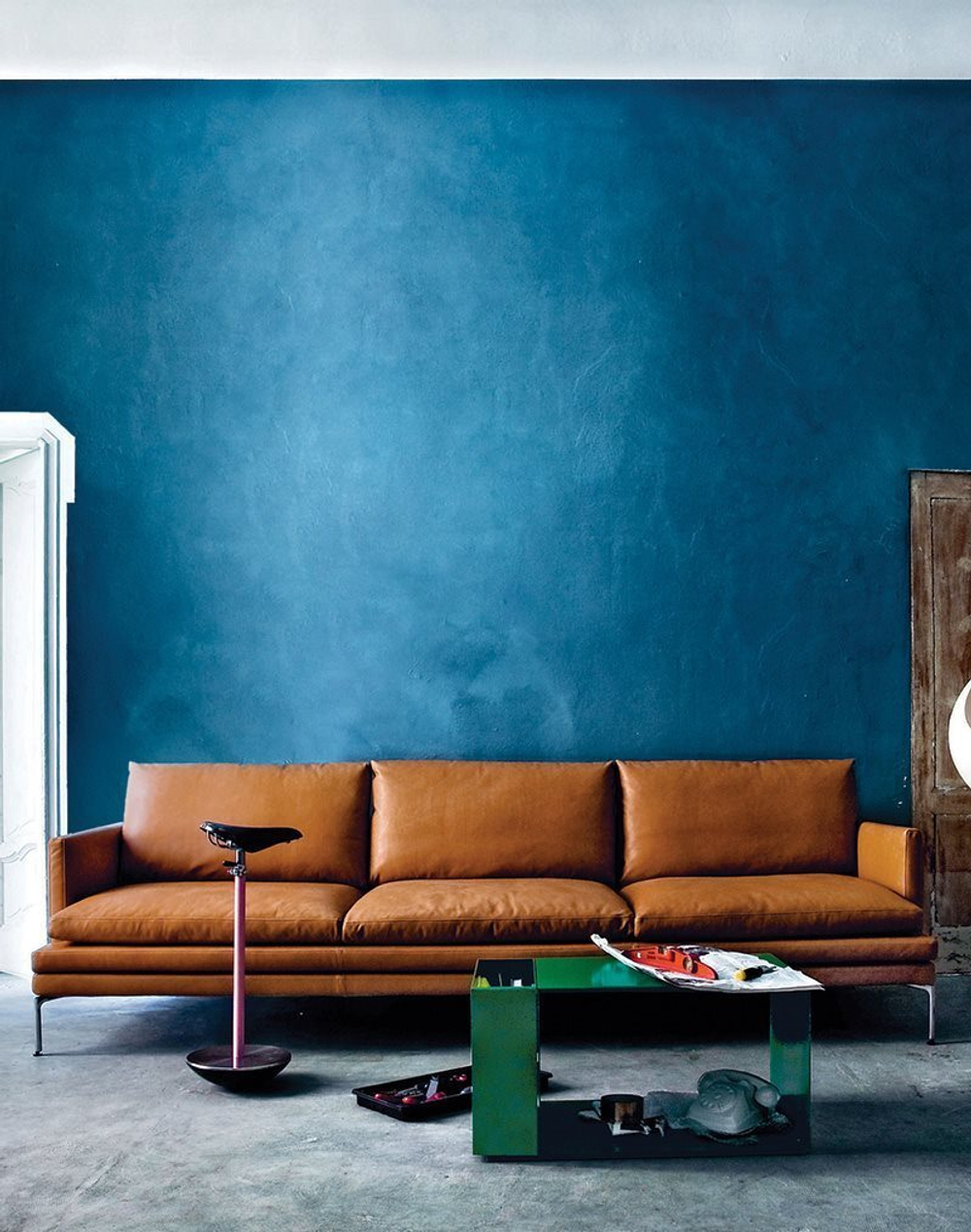 Диван William ZANOTTA стальной каркас/натуральная кожа/2240х900х650/870h 2 подушки