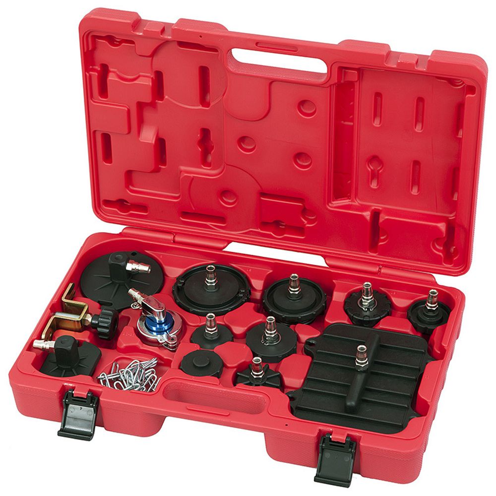 МАСТАК (102-40005) Набор приспособлений для замены тормозной жидкости, 6 л, комплект крышек адаптеров, 17 предметов